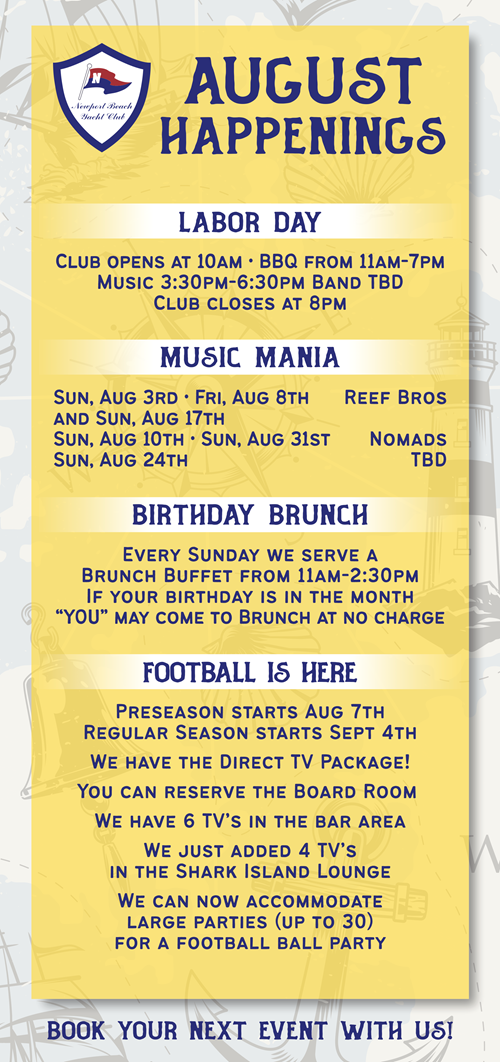 August Happenings NBYC