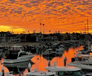 sunset over the marina